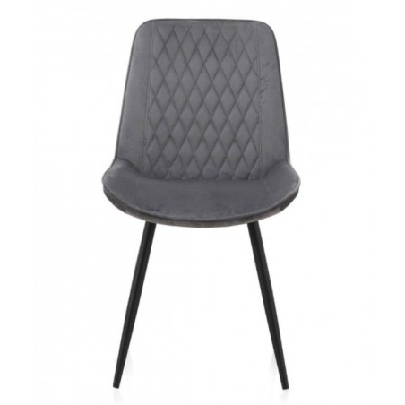 SILLÓN GIRATORIO TAPIZADO MODELO MAURO PATAS METALICAS TERCIOPELO AZUL