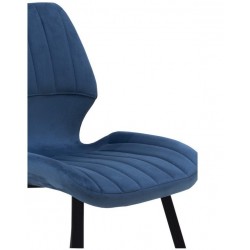 SILLÓN GIRATORIO TAPIZADO MODELO MAURO PATAS METALICAS TERCIOPELO AZUL