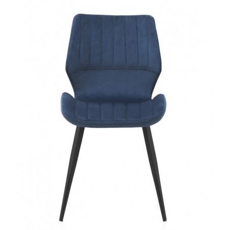 SILLÓN GIRATORIO TAPIZADO MODELO MAURO PATAS METALICAS TERCIOPELO AZUL