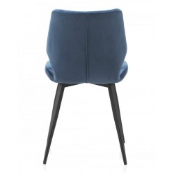SILLÓN GIRATORIO TAPIZADO MODELO MAURO PATAS METALICAS TERCIOPELO AZUL