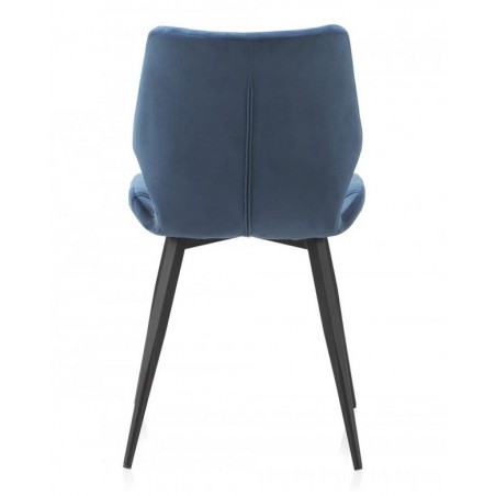 SILLÓN GIRATORIO TAPIZADO MODELO MAURO PATAS METALICAS TERCIOPELO AZUL
