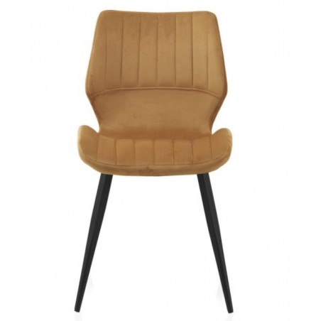 SILLÓN GIRATORIO TAPIZADO MODELO MAURO PATAS METALICAS TERCIOPELO AZUL