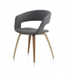 SILLÓN GIRATORIO TAPIZADO MODELO MAURO PATAS METALICAS TERCIOPELO AZUL