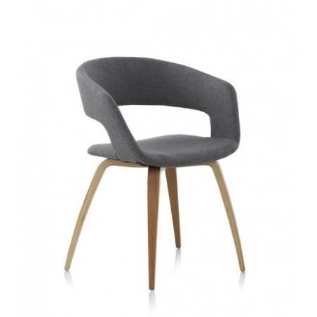 SILLÓN GIRATORIO TAPIZADO MODELO MAURO PATAS METALICAS TERCIOPELO AZUL