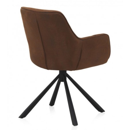 SILLÓN GIRATORIO TAPIZADO MODELO MAURO PATAS METALICAS TERCIOPELO AZUL