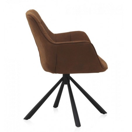 SILLÓN GIRATORIO TAPIZADO MODELO MAURO PATAS METALICAS TERCIOPELO AZUL