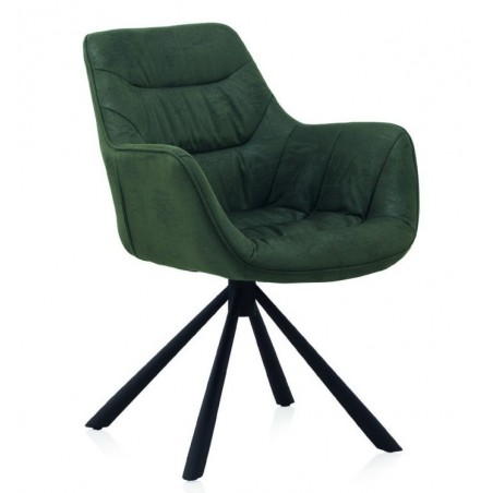 SILLÓN GIRATORIO TAPIZADO MODELO MAURO PATAS METALICAS TERCIOPELO AZUL
