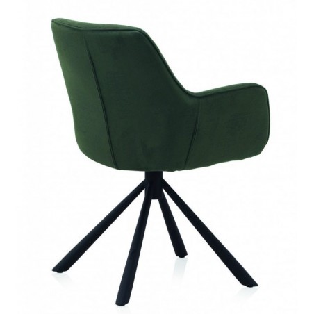 SILLÓN GIRATORIO TAPIZADO MODELO MAURO PATAS METALICAS TERCIOPELO AZUL