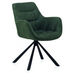 SILLÓN GIRATORIO TAPIZADO MODELO MAURO PATAS METALICAS TERCIOPELO AZUL