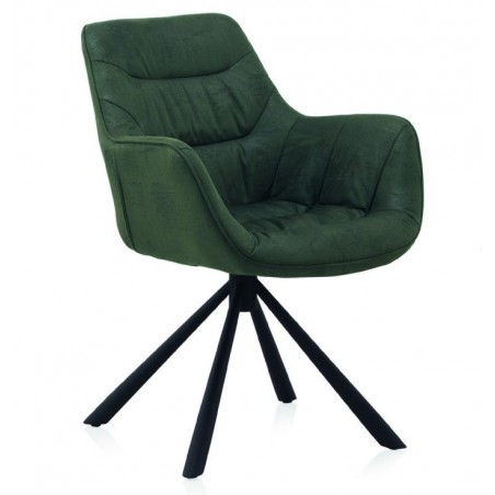 SILLÓN GIRATORIO TAPIZADO MODELO MAURO PATAS METALICAS TERCIOPELO AZUL