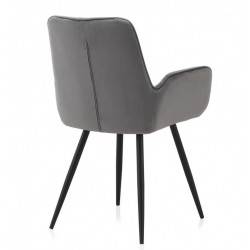 SILLÓN GIRATORIO TAPIZADO MODELO MAURO PATAS METALICAS TERCIOPELO AZUL
