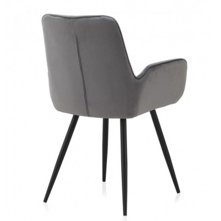 SILLÓN GIRATORIO TAPIZADO MODELO MAURO PATAS METALICAS TERCIOPELO AZUL
