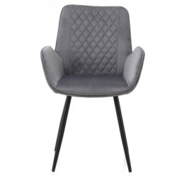 SILLÓN GIRATORIO TAPIZADO MODELO MAURO PATAS METALICAS TERCIOPELO AZUL