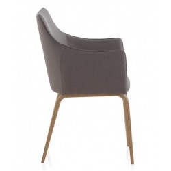 SILLÓN GIRATORIO TAPIZADO MODELO MAURO PATAS METALICAS TERCIOPELO AZUL