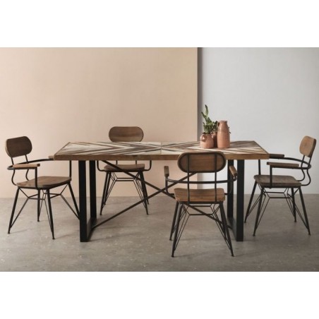 SILLÓN ESTRUCTURA METAL ASIENTO DE MADERA MODELO DANES