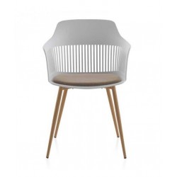 SILLÓN GIRATORIO TAPIZADO MODELO MAURO PATAS METALICAS TERCIOPELO AZUL