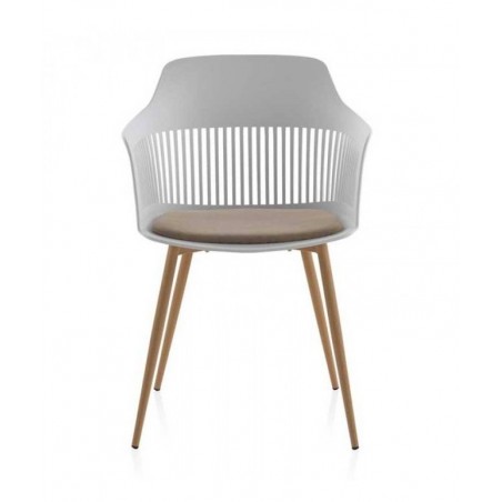 SILLÓN GIRATORIO TAPIZADO MODELO MAURO PATAS METALICAS TERCIOPELO AZUL