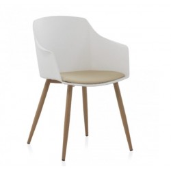 SILLÓN GIRATORIO TAPIZADO MODELO MAURO PATAS METALICAS TERCIOPELO AZUL