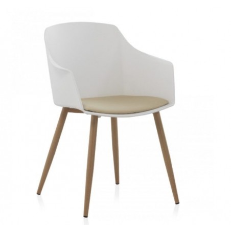 SILLÓN GIRATORIO TAPIZADO MODELO MAURO PATAS METALICAS TERCIOPELO AZUL