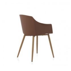 SILLÓN GIRATORIO TAPIZADO MODELO MAURO PATAS METALICAS TERCIOPELO AZUL