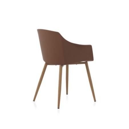 SILLÓN GIRATORIO TAPIZADO MODELO MAURO PATAS METALICAS TERCIOPELO AZUL