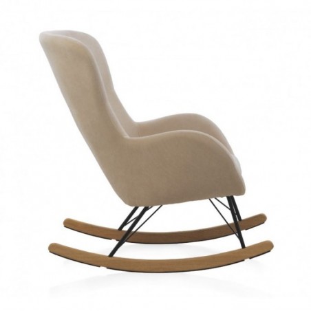 SILLÓN BALANCIN MECEDORA TAPIZADO PATAS METALICAS Y PATIN EN MADERA DE HAYA MODELO NIMBUS
