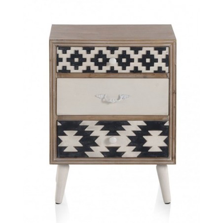 MESITA 3 CAJONES MADERA DE ABETO MODELO BLACK 48X35X64