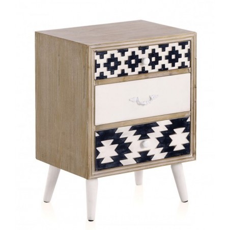 MESITA 3 CAJONES MADERA DE ABETO MODELO BLACK 48X35X64