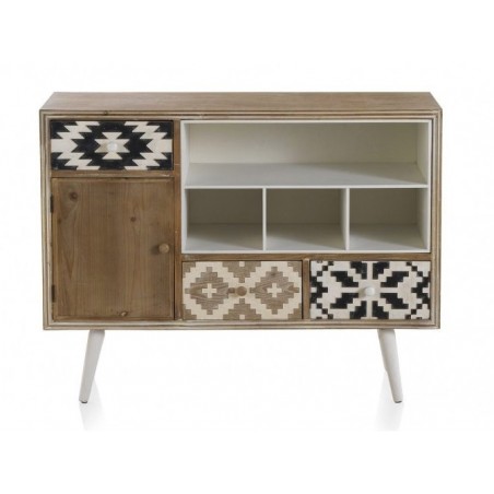COMODA / APARADOR MADERA DE ABETO MODELO BLACK 107X35,5X81
