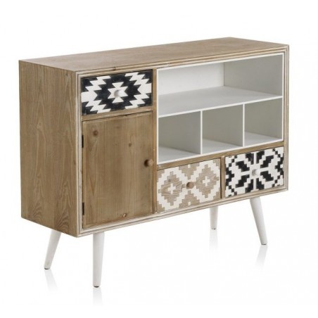 COMODA / APARADOR MADERA DE ABETO MODELO BLACK 107X35,5X81