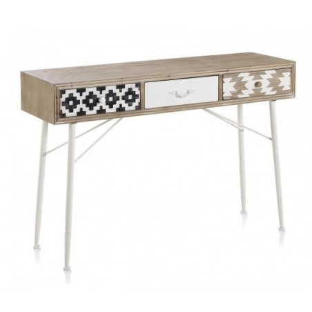 MESITA 3 CAJONES  MADERA DE ABETO MODELO BUDAPES  40X35X67