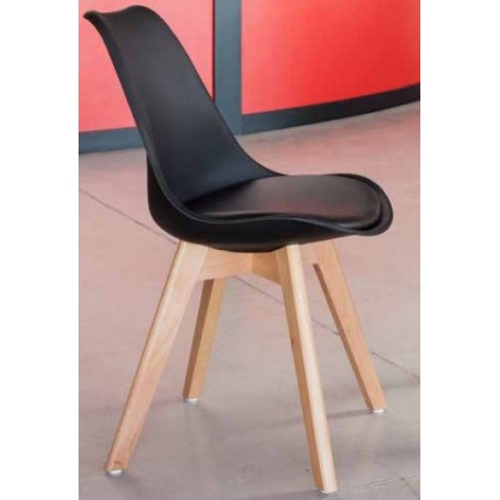 Silla Comedor Estilo Nórdico Modelo Súper Dereck Negro