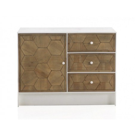 COMODA 1 PUERTA Y 3 CAJONES MADERA DE FRESNO MODELO BEEN 105X40X80