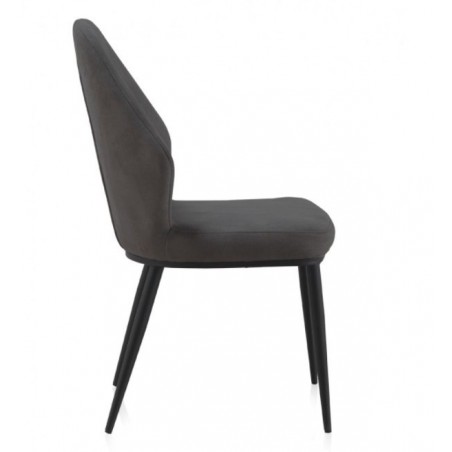 SILLA TAPIZADA GRIS OSCURO MODELO ARIF 48X59X93