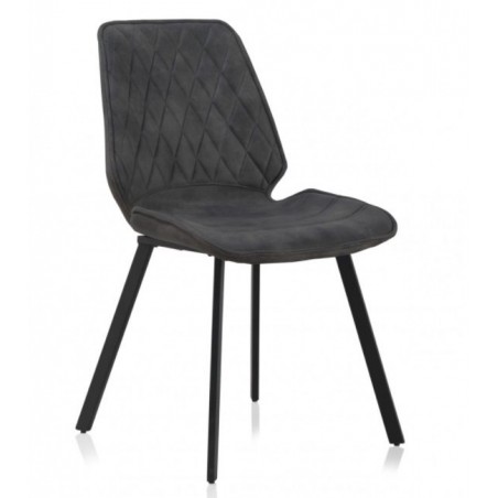 SILLÓN GIRATORIO TAPIZADO MODELO MAURO PATAS METALICAS TERCIOPELO AZUL