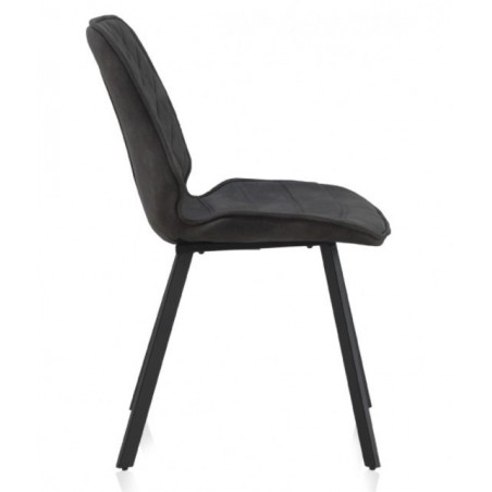 SILLÓN GIRATORIO TAPIZADO MODELO MAURO PATAS METALICAS TERCIOPELO AZUL