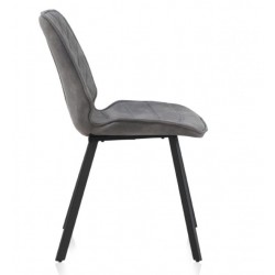 SILLÓN GIRATORIO TAPIZADO MODELO MAURO PATAS METALICAS TERCIOPELO AZUL