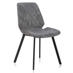 SILLÓN GIRATORIO TAPIZADO MODELO MAURO PATAS METALICAS TERCIOPELO AZUL