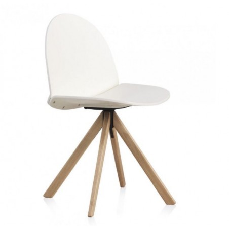 SILLÓN GIRATORIO TAPIZADO MODELO MAURO PATAS METALICAS TERCIOPELO AZUL
