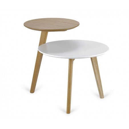 MESA AUXILIAR BICOLOR MODELO CASTELLANA  - Ø 60