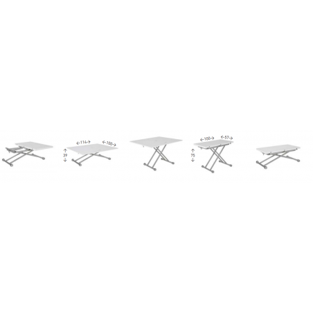 MESA CENTRO REGULABLE TAMES LACADA BLANCO 110-114x39-75