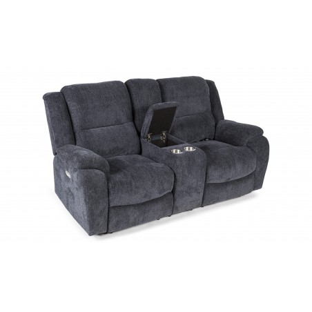 SOFÁ RELAX MODELO VICA  AZUL 2 PLAZAS CON CONSOLA