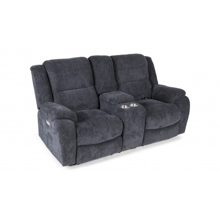 SOFÁ RELAX MODELO VICA  AZUL 2 PLAZAS CON CONSOLA