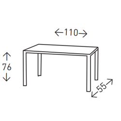 ESCRITORIO CRISTAL MODELO BECA 110X76