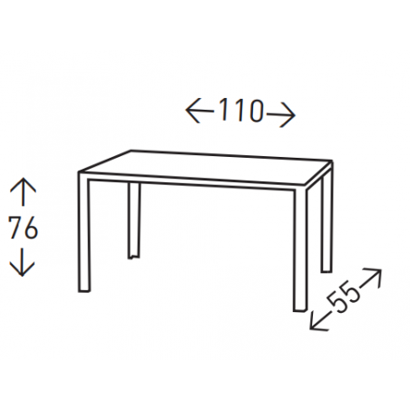 ESCRITORIO CRISTAL MODELO BECA 110X76