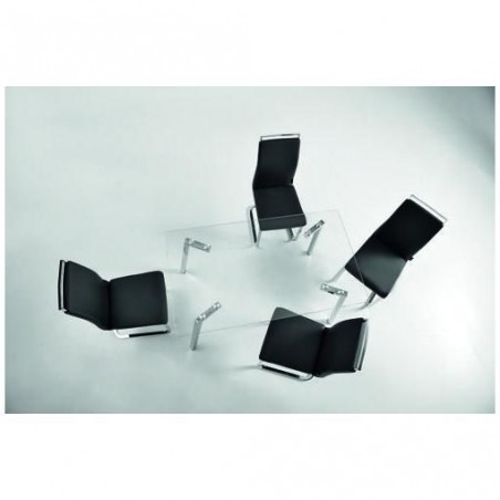 Mesa Comedor Modelo Duke Acero y Cristal - Varias Medidas