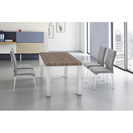 MESA DE COMEDOR SAMARKAN MDF-ACERO INOXIDABLE 160X90 VARIOS COLORES