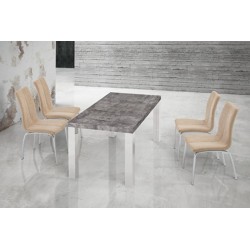 MESA DE COMEDOR SAMARKAN MDF-ACERO INOXIDABLE 160X90 VARIOS COLORES