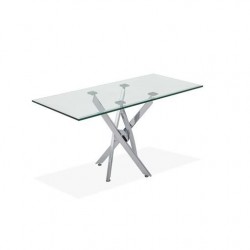 CONSOLA BILOBA ACERO CROMADO-CRISTAL 110X75