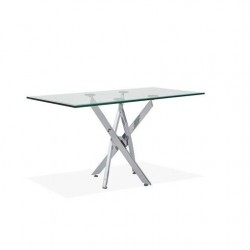 CONSOLA BILOBA ACERO CROMADO-CRISTAL 110X75
